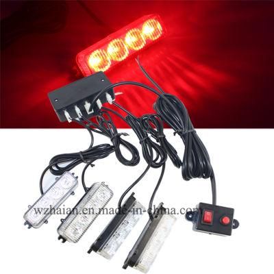 Red Color LED Emergency Flash Hide Away Kit Grille Light