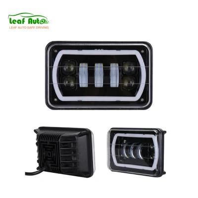 4X6 LED Headlight Car Light White Halo DRL Amber Turn Signal for Jeep Ford Trucks Offroad Sealed High/Low Beam Headlight Replacement