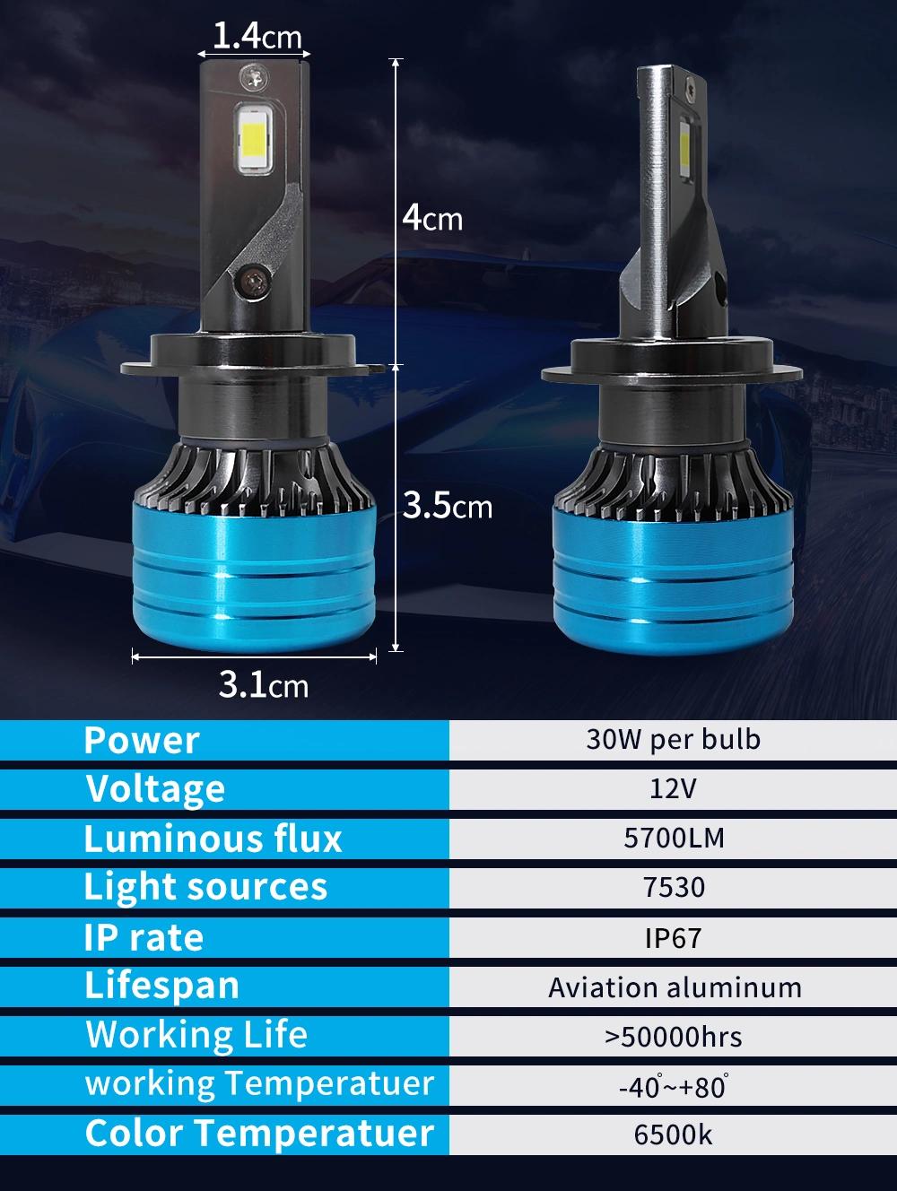 A6 55W 4800lumen LED Headlight Bulb H4 H7 H11 9005 9006 H1 H3 880 881 Faros