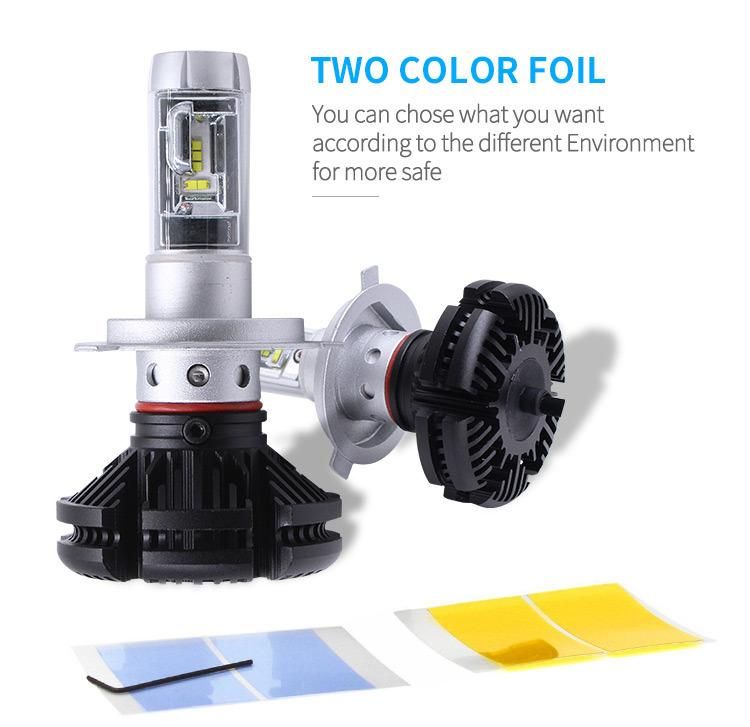 50W X3 Fanless Auto LED Headlight with Blue Color H7 H11 9006 H13 9007 9004 Headllamp S1 S2 S6 Hb3 H11 Hb4 Yellow&White