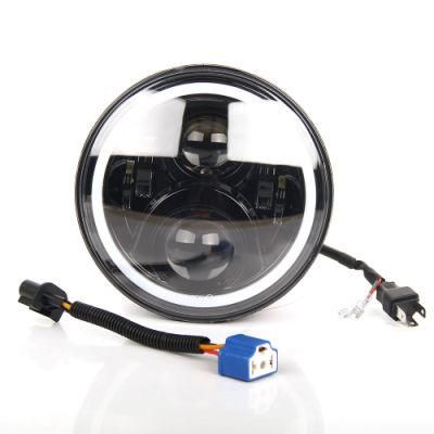 Wholesale Automotive 50W 30W High Low Beam Round Motorcycle LED Headlight 12V 24V Truck Offroad 7 Inch LED Headlight for Jeep