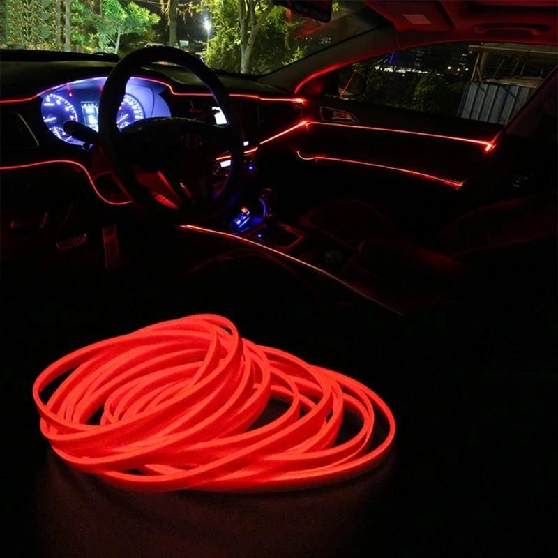 Forauto 5 Meters Car Interior Lighting Auto LED Strip EL Wire Rope Auto Atmosphere Decorative Lamp Flexible Neon Light DIY