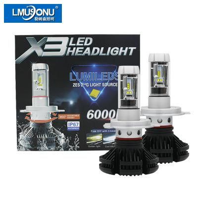 X3 H4 25W 6000lm LED Headlight for Car Auto