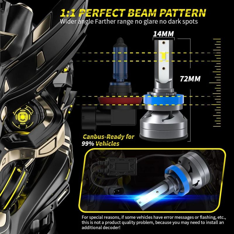 Dxz 3570 Chips 9005/Hb3 9006/Hb4 LED Headlight 12V 60W 12000lm Auto Lamps Car LED Light Bulb Headlight Factory