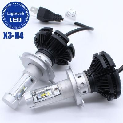 Airmatic LED Headlight X3 3 Color Zes H4 Hb2 Auto Headlights Bulb