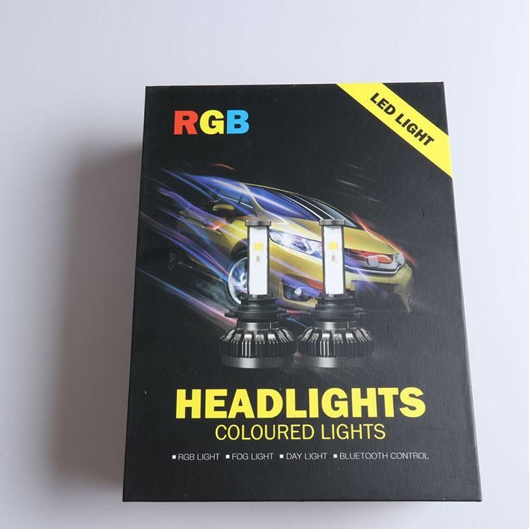 High Quality 12V 40W APP Control Bluetooth 7 Colors RGB LED Headlight Bulb H4 H7 H11 LED Car Light
