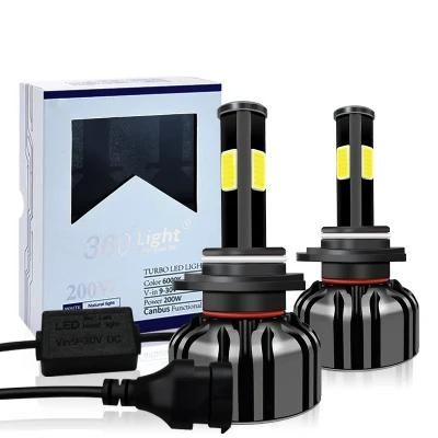 Tawa H1 H3 H7 H11 9005 9006 Car LED Lights COB Chip 4 Sides LED Lamp Headlight Bulbs for Universal Car