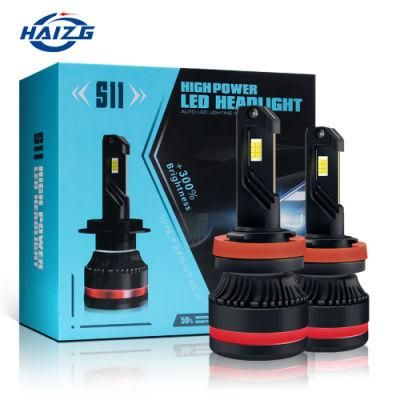 Haizg New High Power 100W LED Headlights H1 H4 Hb3 Hb4 H11 Headlight Bulb 100% Waterproof 20000lm 12V 24V Car Truck Universal