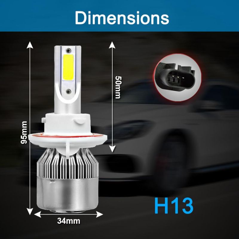 Wholesale C6 Car Light Cheap H13 LED Car Headlight Fan Two Sides 12V 72W 8000lm