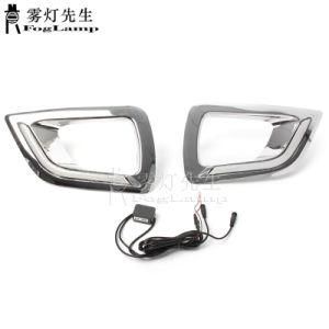 DRL LED Daytime Running Light Fog Driving Lamp Bezel for Nissan Navara Np300 2015 2016 1pair