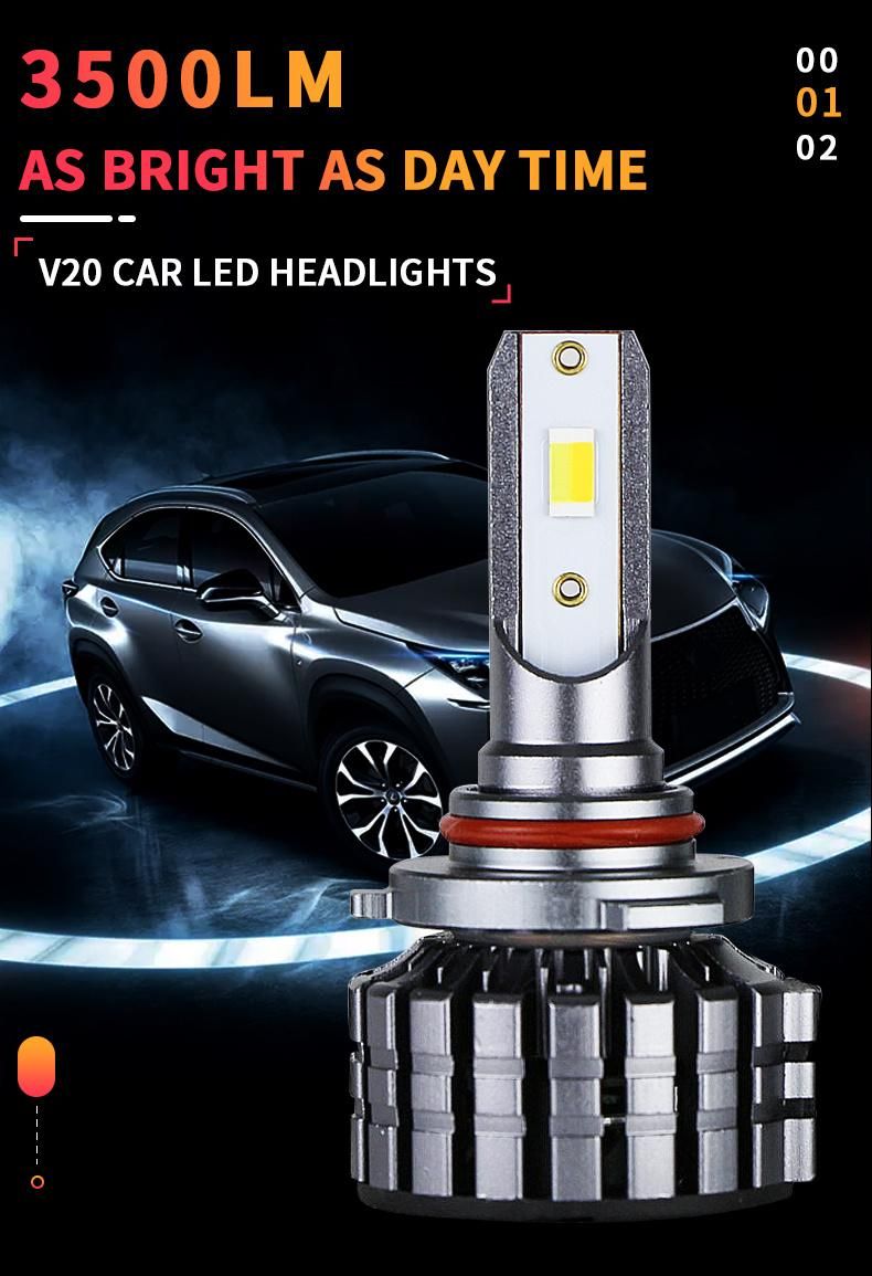 Weiyao V20 LED Headlights Projector 11000lm 55W Focos White H4 Motorcycle Car H4 LED Headlight