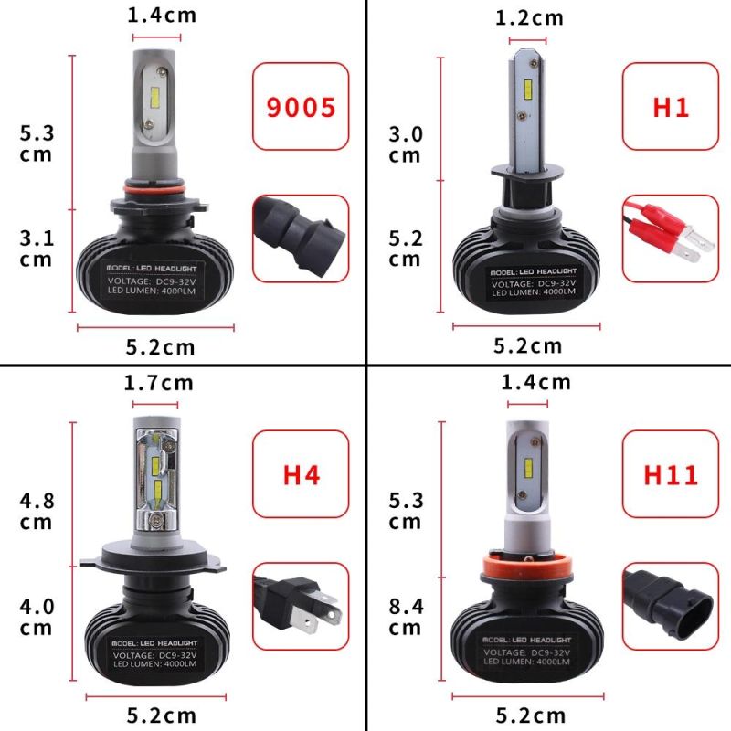 2PCS H7 LED H4 Auto Car Headlight 9005 9006 H3 H13 H8 880 H27 9004 9007 H11 LED H1 S1 50W 8000lm 6500K Automobile Bulb Csp Lamp