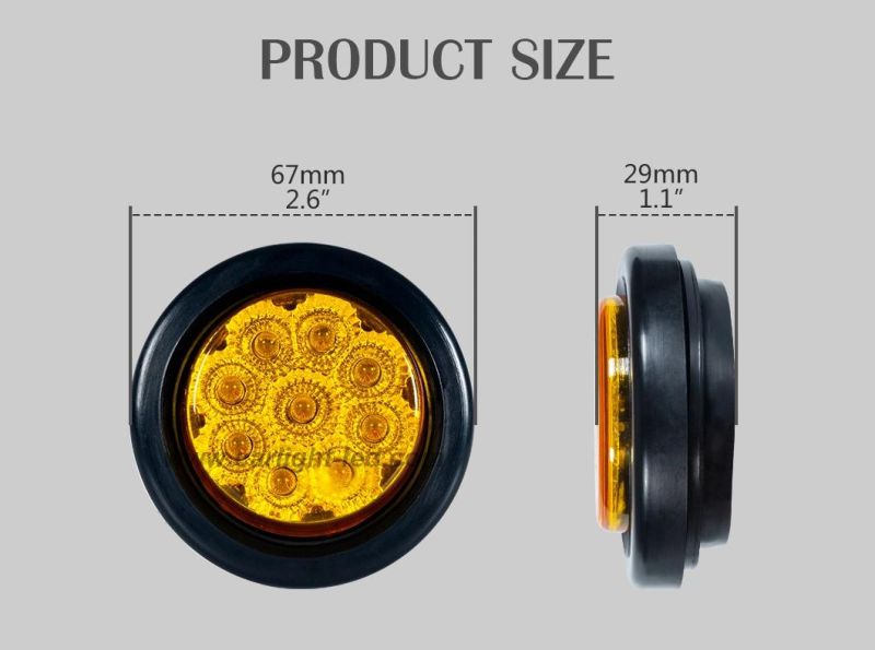2 Inch Amber LED Truck Tail Light