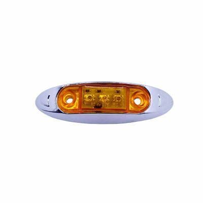 12V Amber Surface Mount Universal 3 LED Mini Sealed Side Marker Light for Heavy Duty Truck Trailer Boat RV