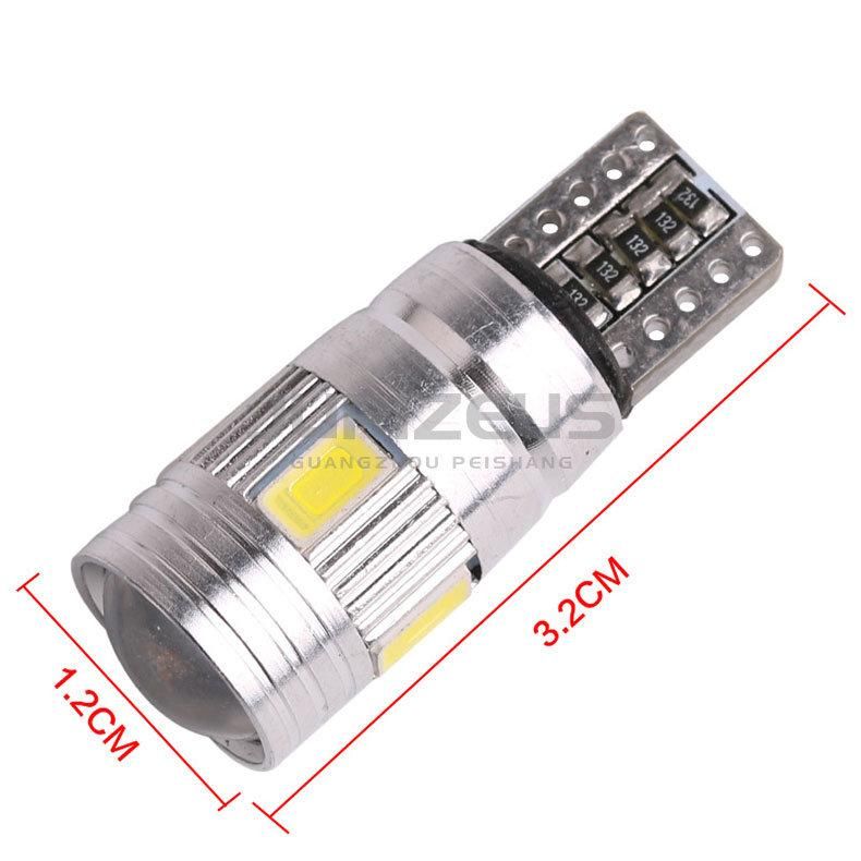 Multi Color Etw5w 6SMD 5730 194 168 Cold White 12V W5w Canbus Auto Wedge Parking Lights Car Park Lights with Lens