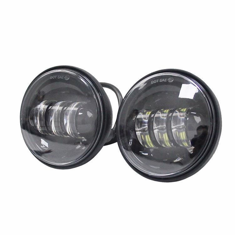 Black Chrome 30W 4-1/2" 4.5 Inch LED Passing Light for Harley Motorcycle Fog Lights 4.5"
