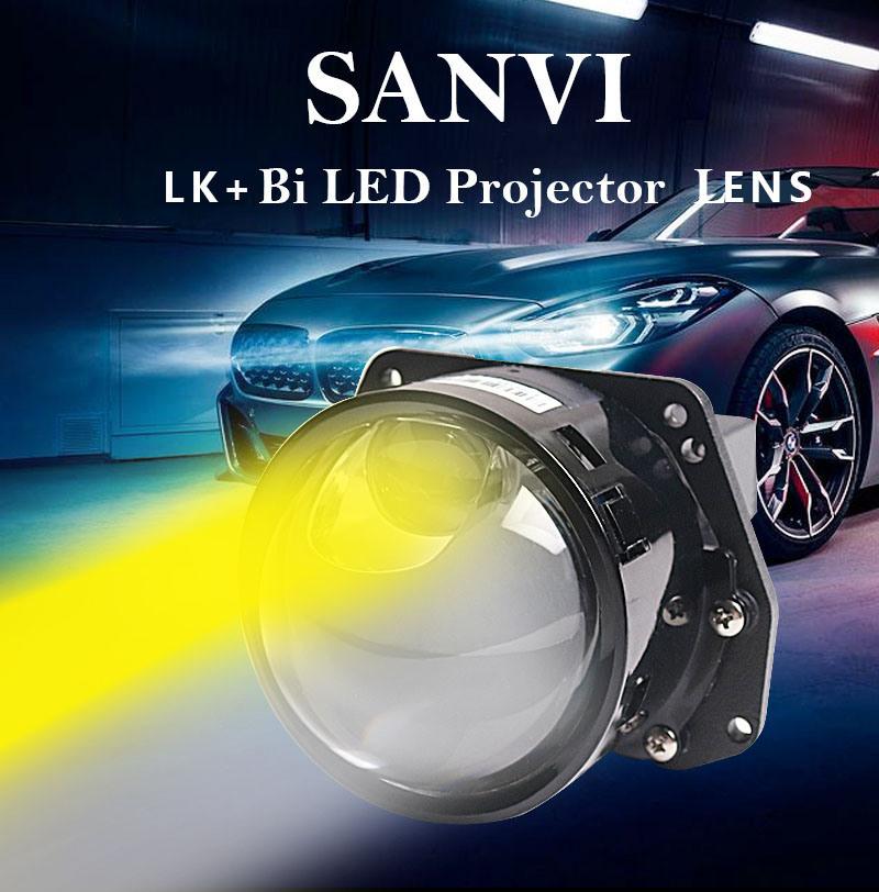 Sanvi Factory High Quality 3 Inch Lk+ LED Projector Lens Headlight for Car Motorcycle to Replace HID Bulb Halogen Bulb Auto Headlight DIY Lights