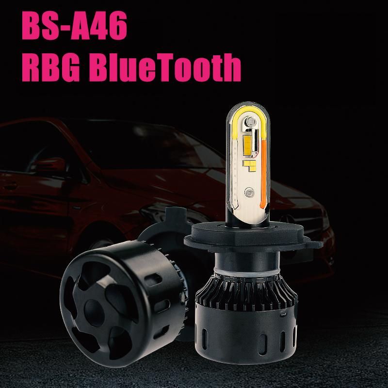 RGB LED Headlight H7 Control Multi-Color 56W LED Headlight APP Bluetooth LED Car Headlight H11