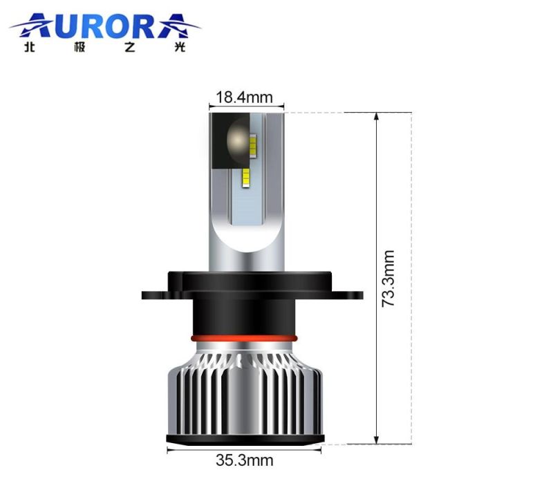 Aurora Wholesales Auto 1+1 Design Super Bright High Low Beam Mini H4 H7 H11 9005 9006 H13 Car LED Headlight Bulb