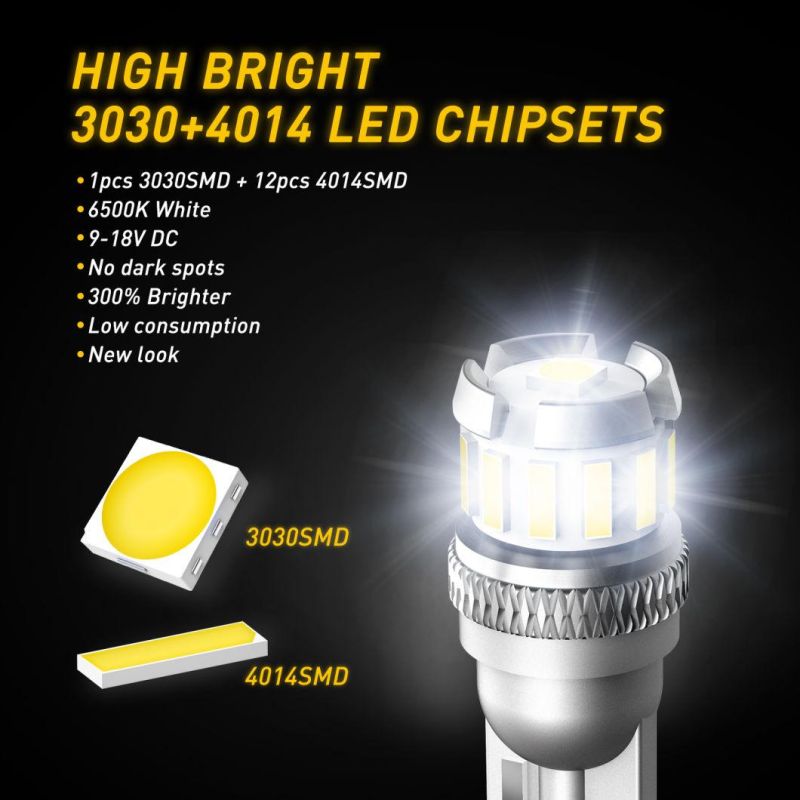 T10 LED Bulbs Canbus 4014 3020 SMD for Car Parking Position Lights Interior Map Dome Lights 12V White Auto Lamp 6500K
