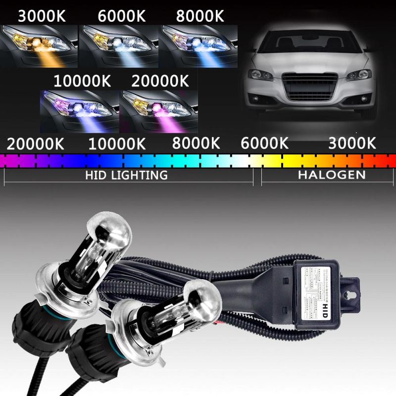 55W H4 HID Xenon Kit 3000K 6000K 8000K 10000K Car Light Bulb