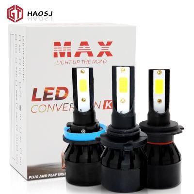 Haosj Headlights Kit De Luces LED PARA Autos Y Camionetas H7 H4 9005 9006 Moto LED 8000 Lm Automatic Headlights