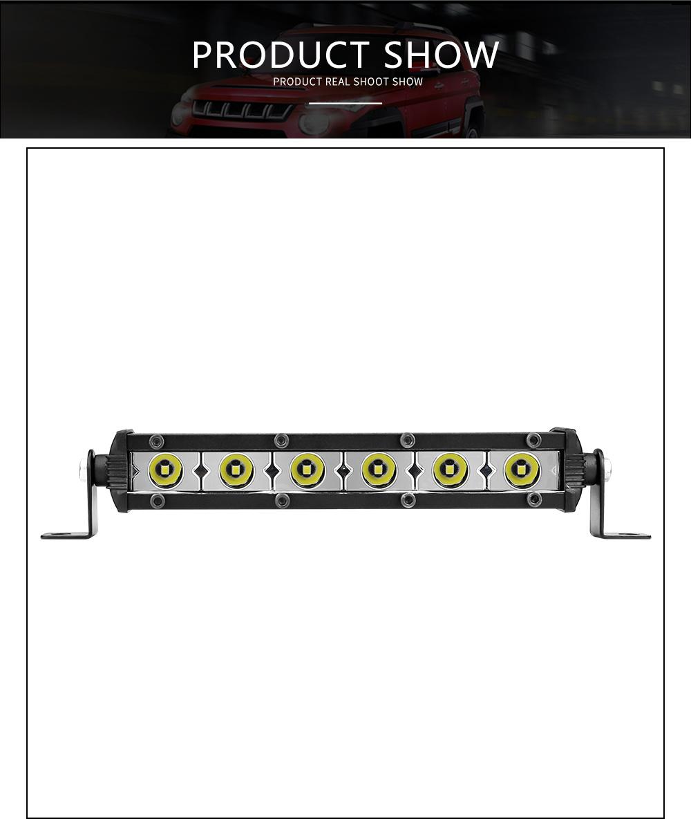 Dxz 18W 6LED Light Bar Single Row 12-24V Work Light 6000K Car Accessories Auto Part