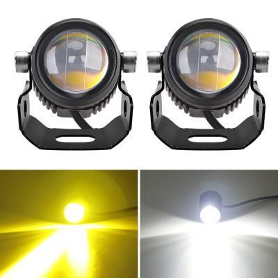 IP67 3000K 6000K White/Amber Dual Color High Low Beam LED Fog Lamp Mini LED Driving Light for Cars Motorcycles