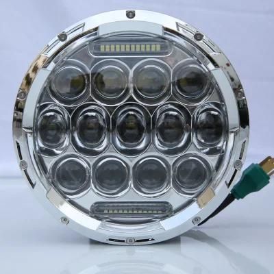 DRL 75W Angel Eyes Silver LED Headlight 7 Inch for Jeep Wrangler