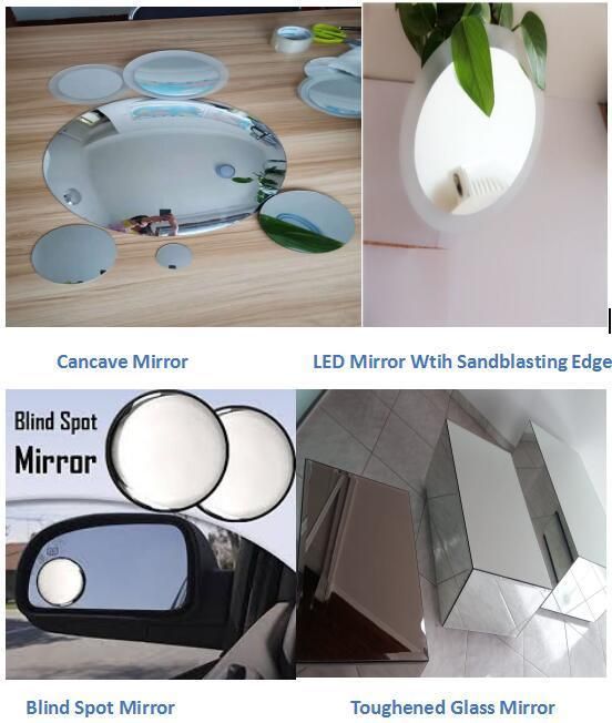 Clear Float Glass Aluminium Convex Mirror R-1200 2.0mm 305*407mm