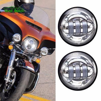 Black Chrome 30W 4-1/2&quot; 4.5 Inch LED Passing Light for Harley Motorcycle Fog Lights 4.5&quot;