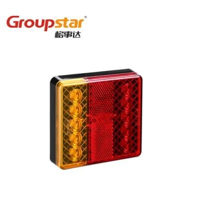 LED Auto Lamp 12V E4 Square Commercial Auto Lights Boat Trailer LED Tail Lights