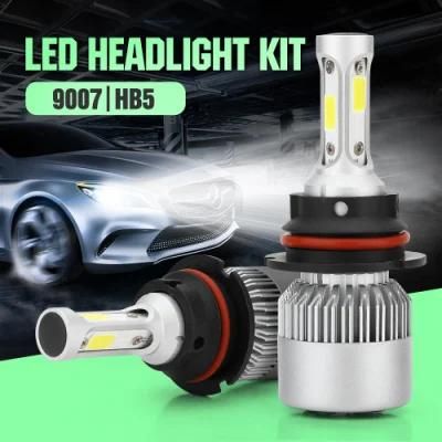 Wholesale Car Cheap 9007 Hb5 S2 LED Head Light Lamp Kit Three Sides 72W 8000lm