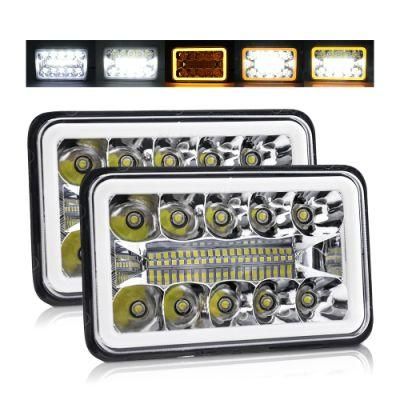 Factory Direct Supplier 5X7 Inch DRL Angel Eye Rectangular Square LED Headlight for Truck Vehicle