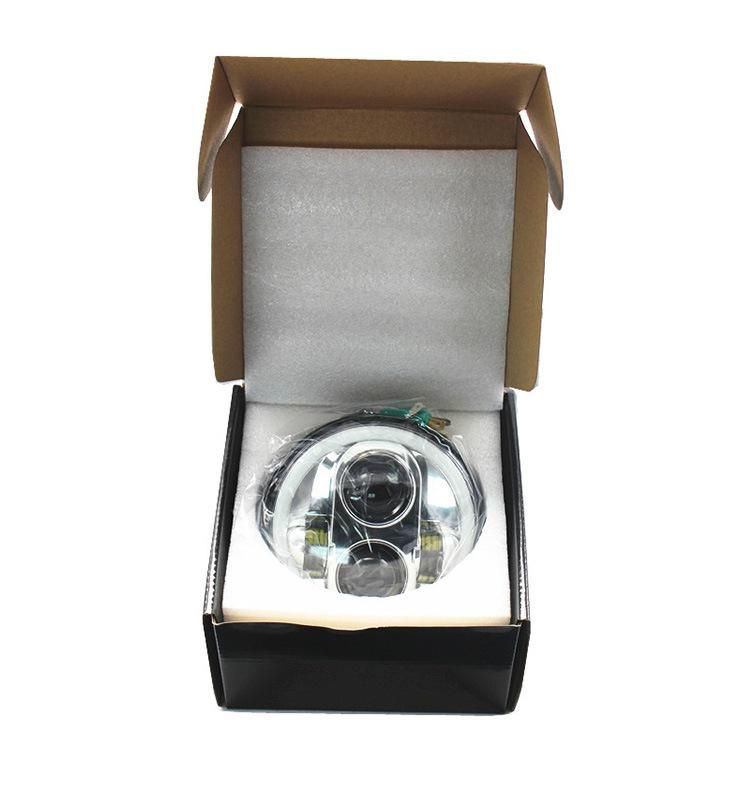 5.75 Inch Black LED Headlight for Harley Sportster Projector Halo Ring DRL Turn Signal High Low Beam Motorcycle 5 3/4" Headlamp
