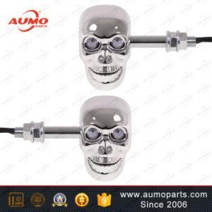 Chrome Skull Shaped LED Motorcycle Turn Signal Light