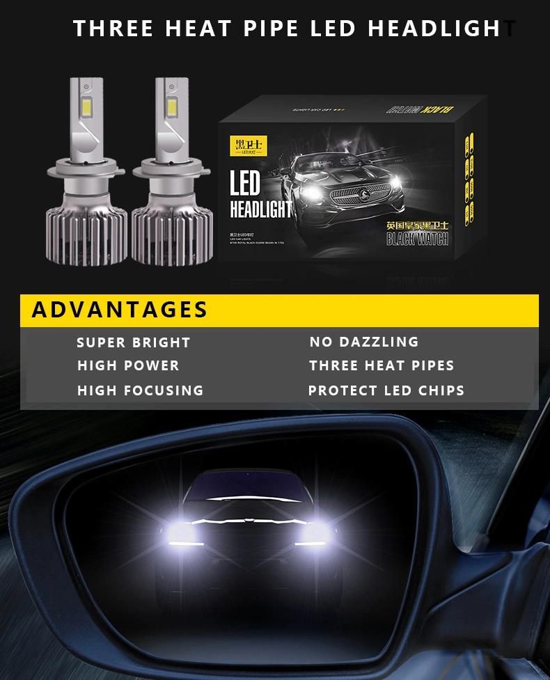 Sanvi Car Auto 12V 55W 6000K H1 H4 H7 H11 9005 9006 9012 LED Headlight Lamps Mini Size Plug and Play Aftermarket Auto Lights Replacement