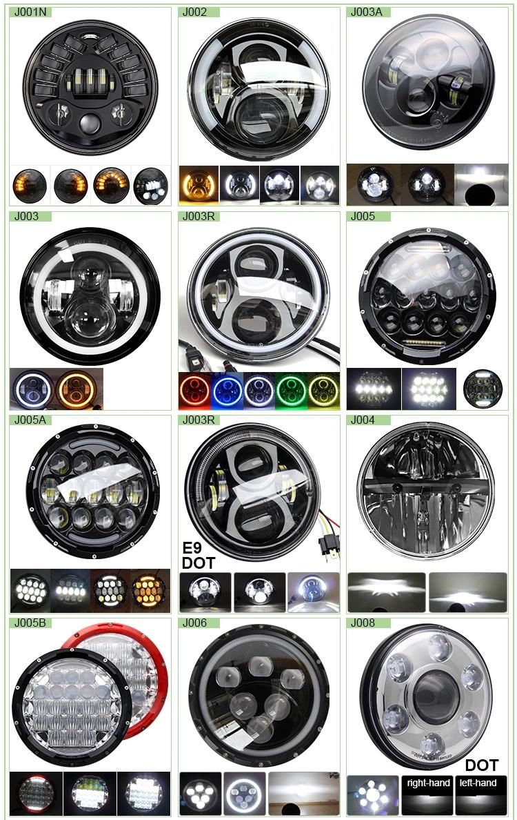 High Low Beam Angel Eye Halo Ring 7" 50W Driving Light DRL Jeep Wrangler LED Front Headlights for Tj Jk Hummer