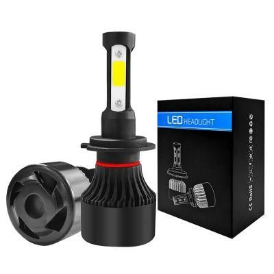 Wholesale 2PCS Black 6000lm Improved S2 LED Car Headlight with Powerful COB Chips H4 H7 Auto LED Lamps