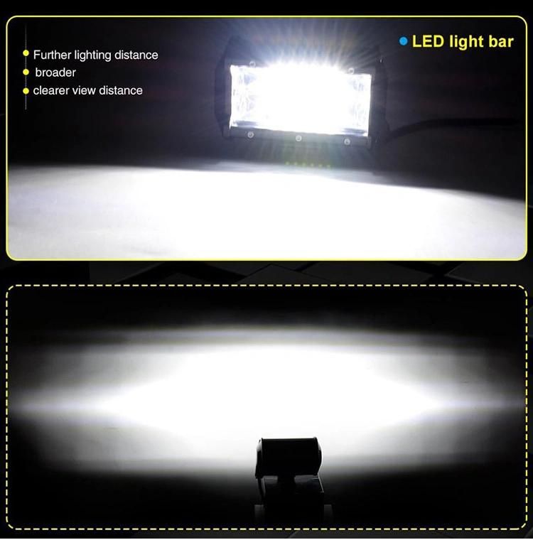 5inch 72W Spot Light Bar Work Light White Amber Offroad Light Bar for Offroad Truck Tractor 4X4 SUV Jeep ATV