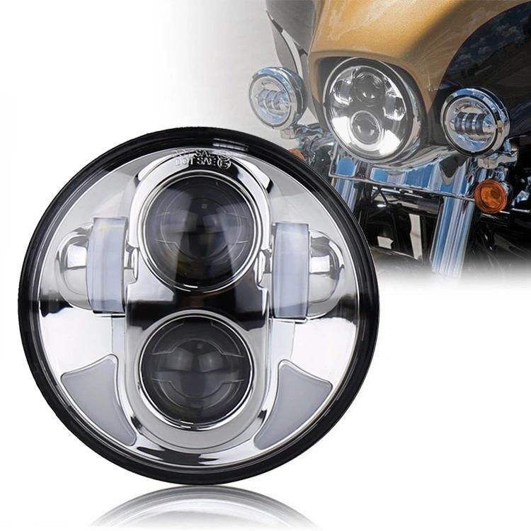 White DRL High Low Projector LED Headlight for Glide Low Rider Harley Motorcycle 5.75 Inch Headlamp LED Motorcycle Light