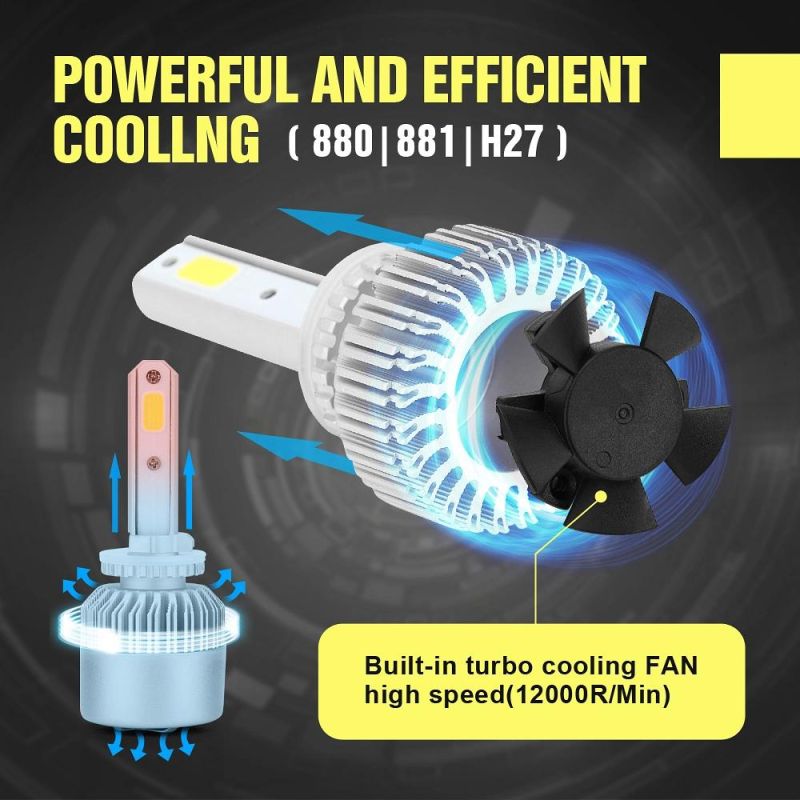 Wholesale Cheap 880 881 H27 S2 LED Headlight 72W 8000lm