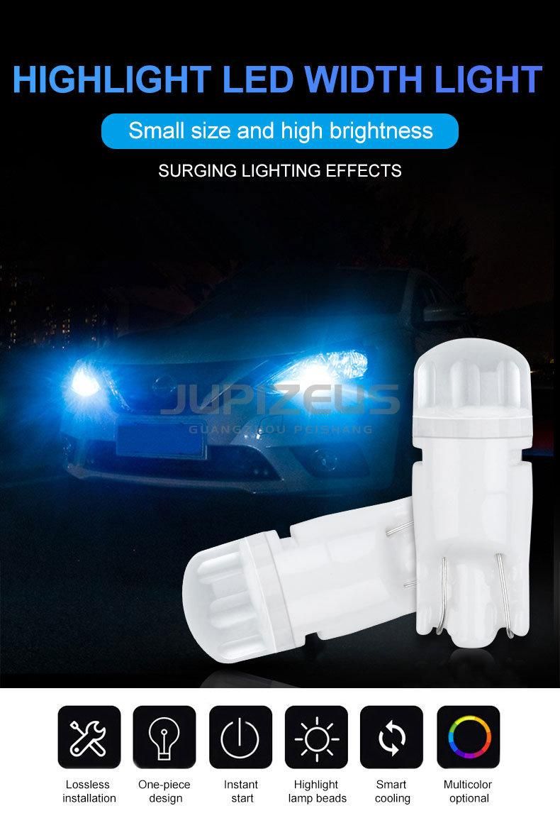 Factory Price T10 Ceramic with Heat Resisting LED Car Light Bulb 12V for Cars