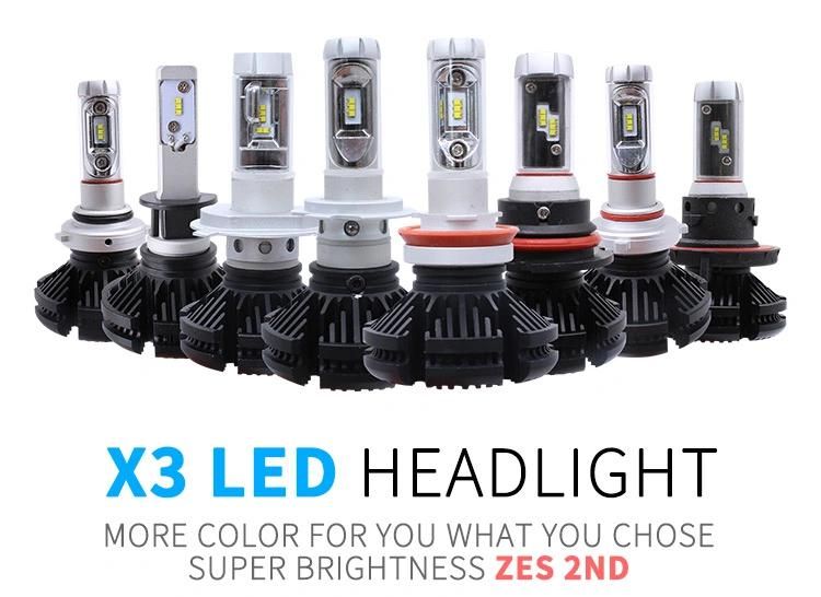 50W LED Vehicle Headlights 6000lumen   12V Automotive Headlights H4 H13 9004 9007 LED Headlights