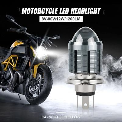 H4 Ba20d Motorcycle Lightings Headlight LED Bulbs Spotlight Moto Light Hi Lo Beam Motorbike Fog Lamp Flash Strobe 12W DC12V