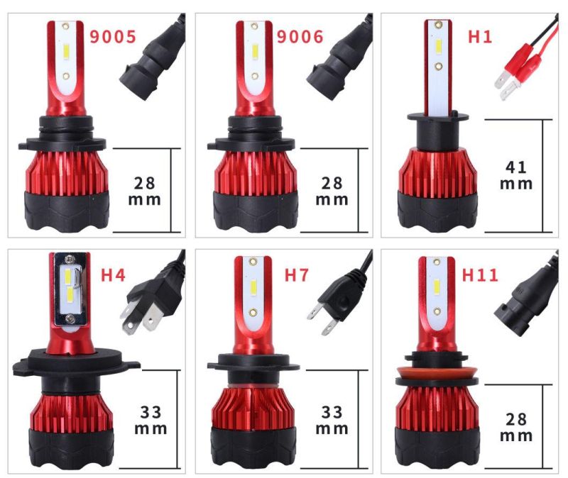 1 Pair 9005 9006 H3 H13 H8 880 H27 9004 9007 H11 881 LED H4 LED H7 Auto Headlight H1 K5 55W 6000lm 6000K Automobile Bulb