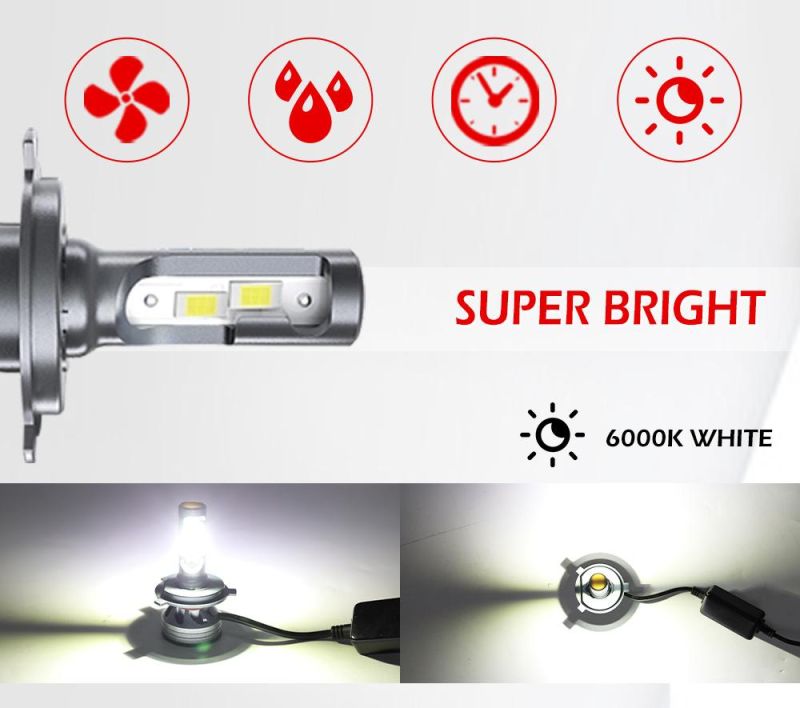 F18 8000 Lumen High Power 4 Sides H7 H11 9004 Auto LED Headlight Bulbs