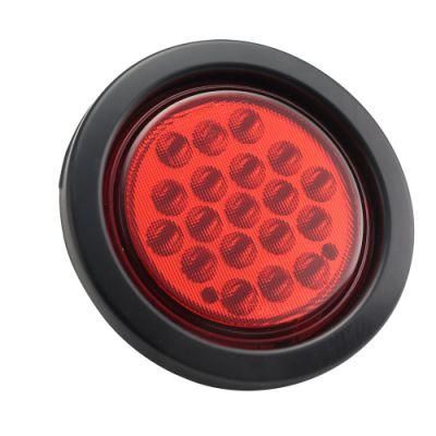 10-30V DOT E4 4 Inch Round Forklift Trailer Truck Signal Stop Tail Lamps LED Auto Light