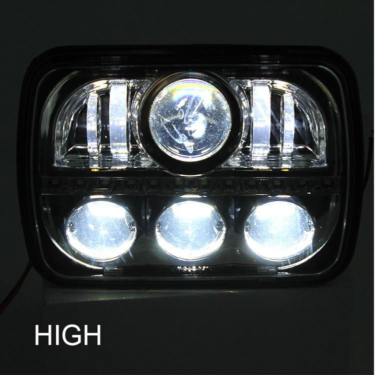 New 80W 7" LED Headlight for Jeep Wrangler Jk Tj Lj Cherokee High Low Beam 5X7 7X6" LED Headlight with DRL