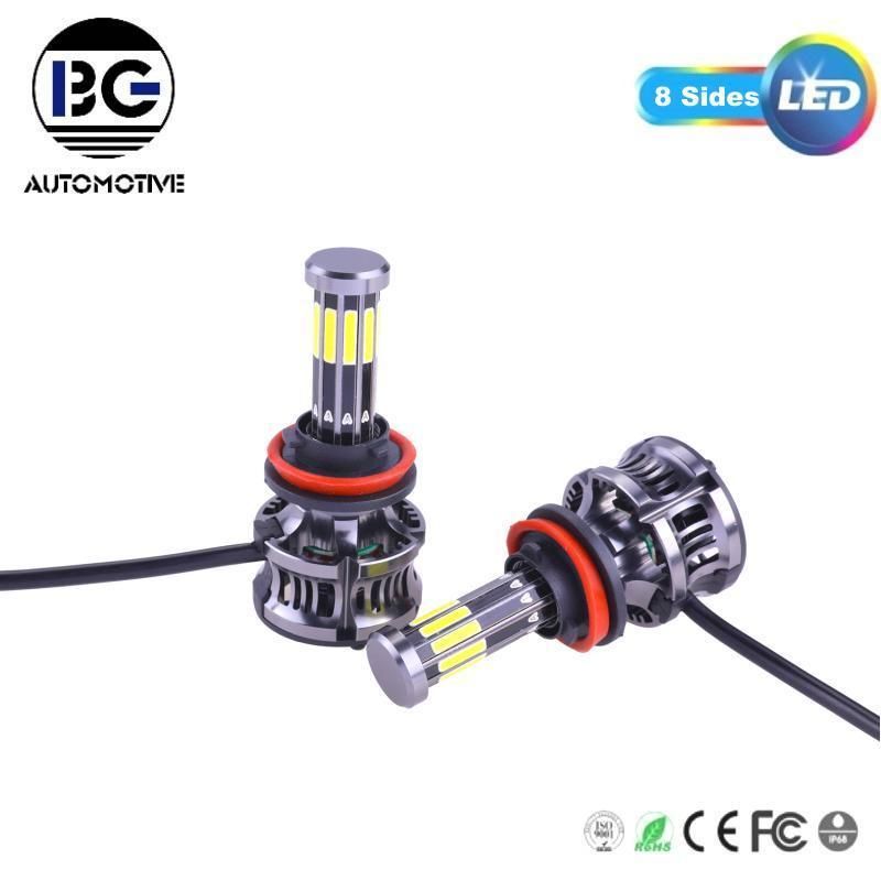 All in One Super Bright New 60W 360 Car LED Light, 9005 9006 8sides 60W Auto Car H3 Hb3 Hb4 H7 H1 H4 LED Headlight